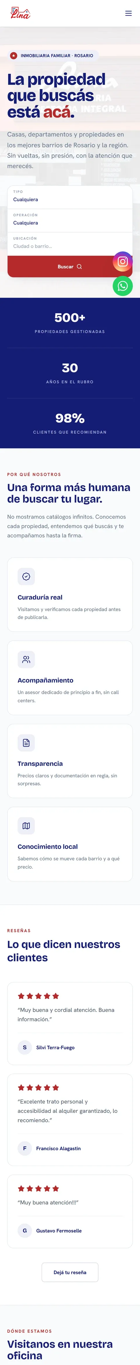 Lina Inmobiliaria on mobile
